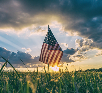 Old Glory in a field