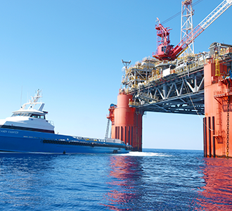 Oil platform in the ocean