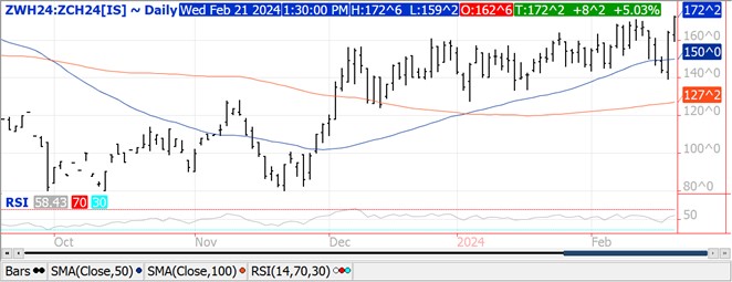 QST wheat chart for 2.21.24