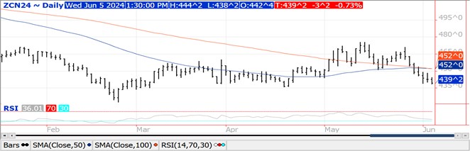 QST Corn chart on 6.5.24