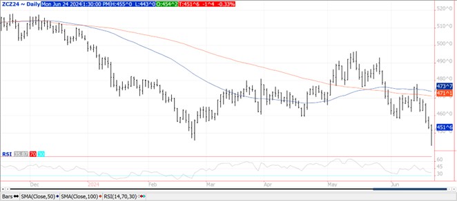QST corn chart on 6.24.24